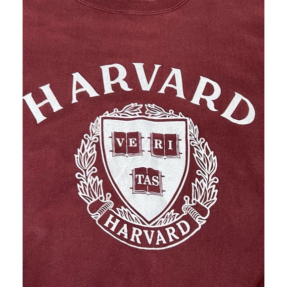 Vintage Harvard crest Sweatshirt XL Crimson‎ Champion Reverse Weave USA MADE - Picture 3 of 9